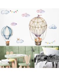 Wallstickers - Luftsballon med ugle
